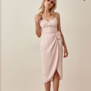 Pink reformation wrap dress